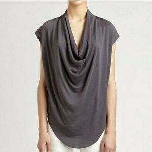 HELMUT Helmut Lang Voltage Drape-Front Feather Top